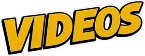 Big yellow letters that read, "Videos"